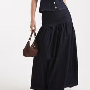 Miss Selfridge dropped waist denim maxi skirt in indigo SZ 8 & SZ 10
